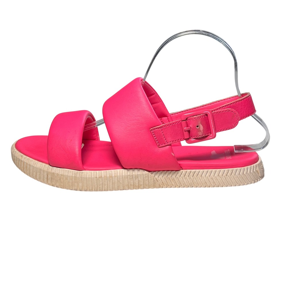 Sorel ONA Streetworks Go To Sandal Womens 9 Hot Pink Padded Leather Platform - Picture 2 of 15